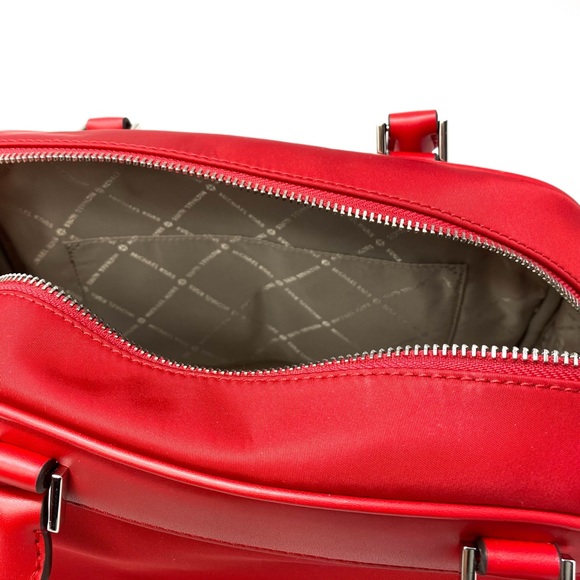 Michael Kors Hanover Large Satchel Red Canvas - Picture 7 of 8